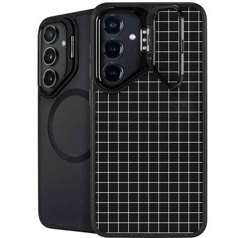 Black Grid Galaxy S24 FE Kickstand Case